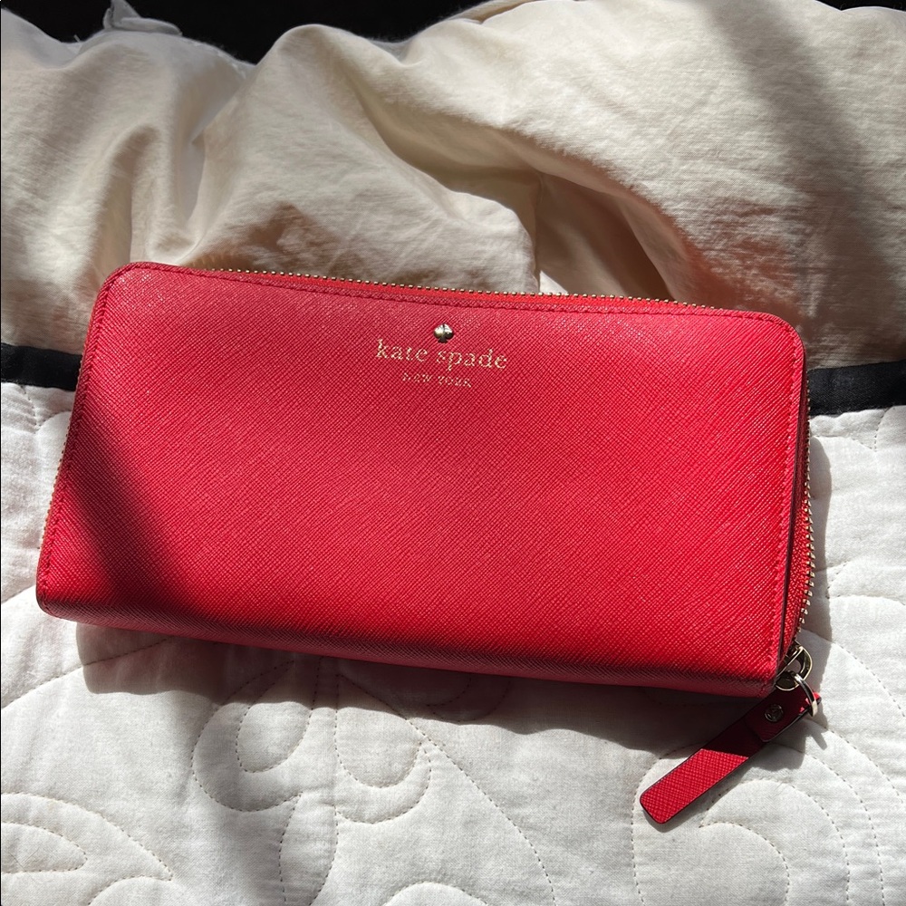 Kate Spade Cherry Red Zip-Around Wallet